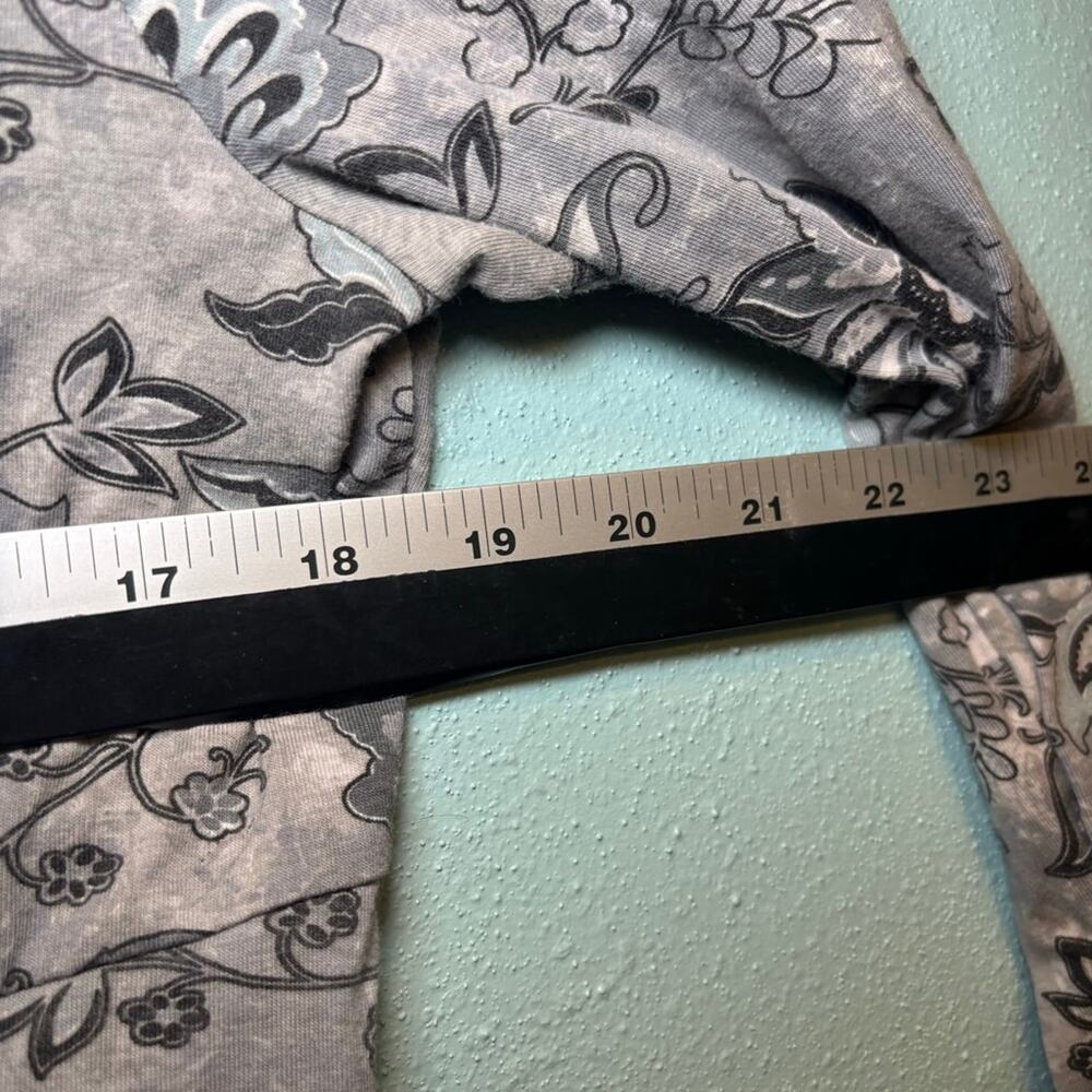 Women's Aventura Grey Black Floral Long Sleeve Dress Size L - Picture 7 of 9